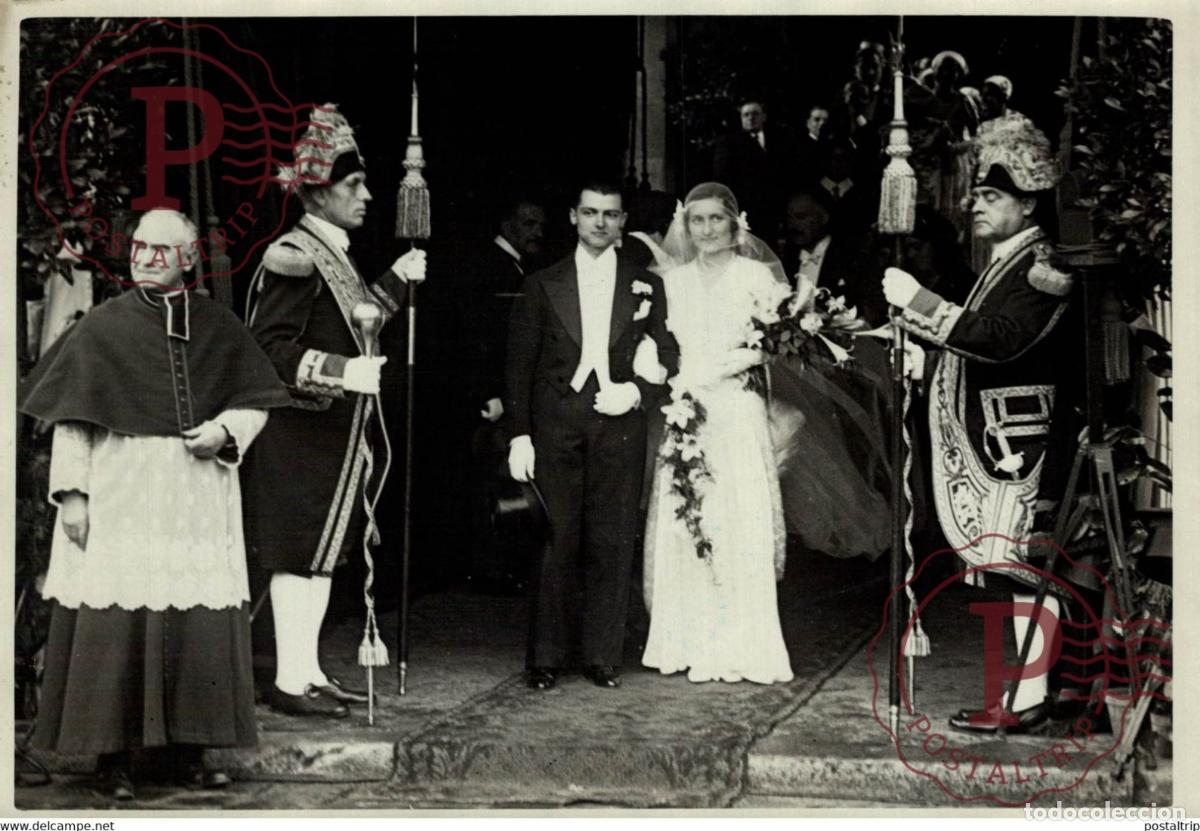 Fotograf&iacute;a antigua: MARRIAGE MR LEBRUN JEAN AVEC MARIN BERNARDETTE A RAMBOUILLET 18*13CM Photo Meurisse Paris collection