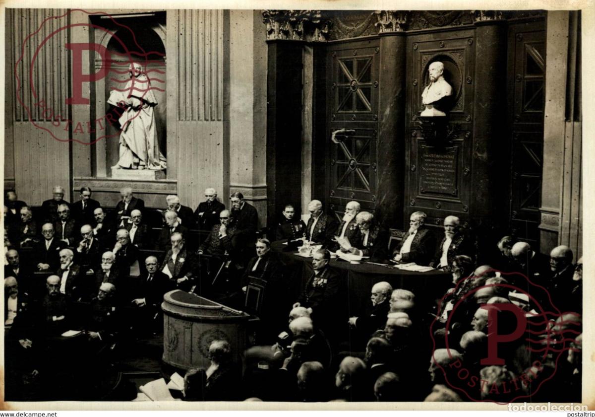 Fotograf&iacute;a antigua: SCEANCE DES CINQ AC DEMIES PRECIDENCE DE M BULAND 18*13CM Photo Meurisse Paris collectionmeurisse