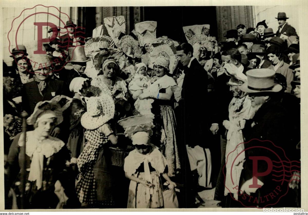 Antique Photography: BAPTEME PITTORESQUE MADELEINE COSTUME CHAMPIONOIS 18*13CM Photo Meurisse Paris collectionmeurisse