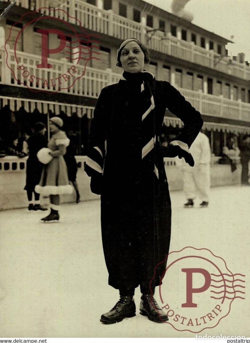 Fotografia antica: FETE DE LA GLACE PISCINE MOLITOR ORGANISEE UNION DES ARRISTES MODE MODELE GR 17*12CM Photo Meuriss