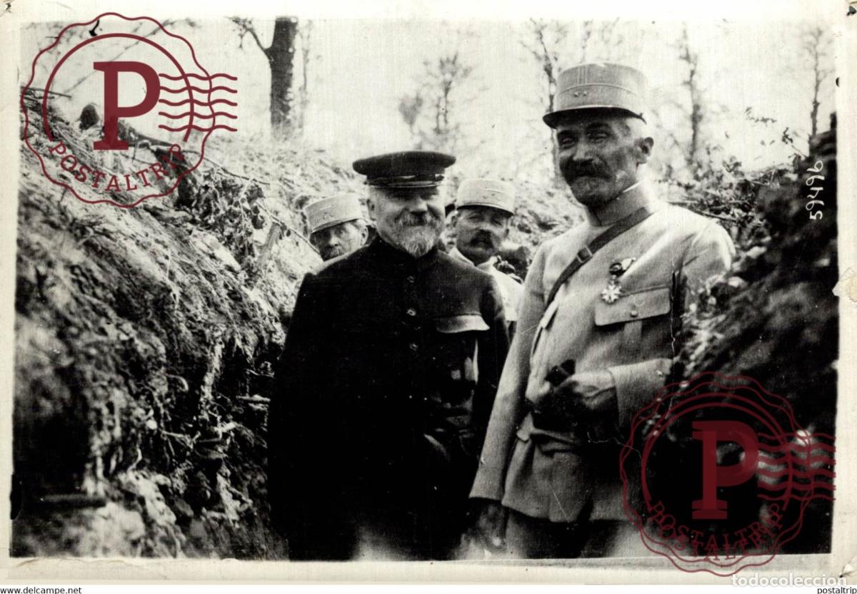 Alte Fotografie: MONSIEUR POICARE SUR LE FRONT EN 1915M 18*13CM Photo Meurisse collectionmeurisse