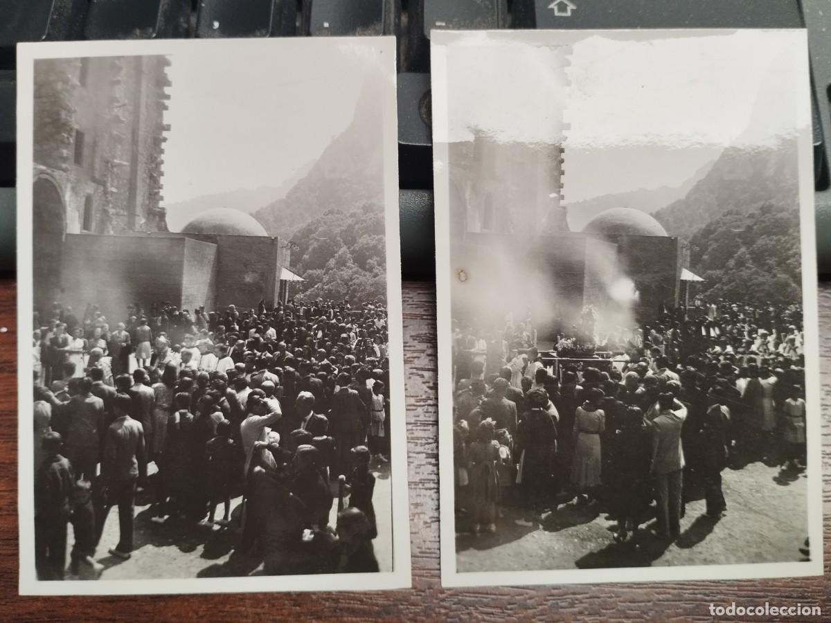 Fotograf&iacute;a antigua: TRES FOTOS MONTSERRAT (BARCELONA) PROCESION SEPTIEMBRE 1940 RELIGION