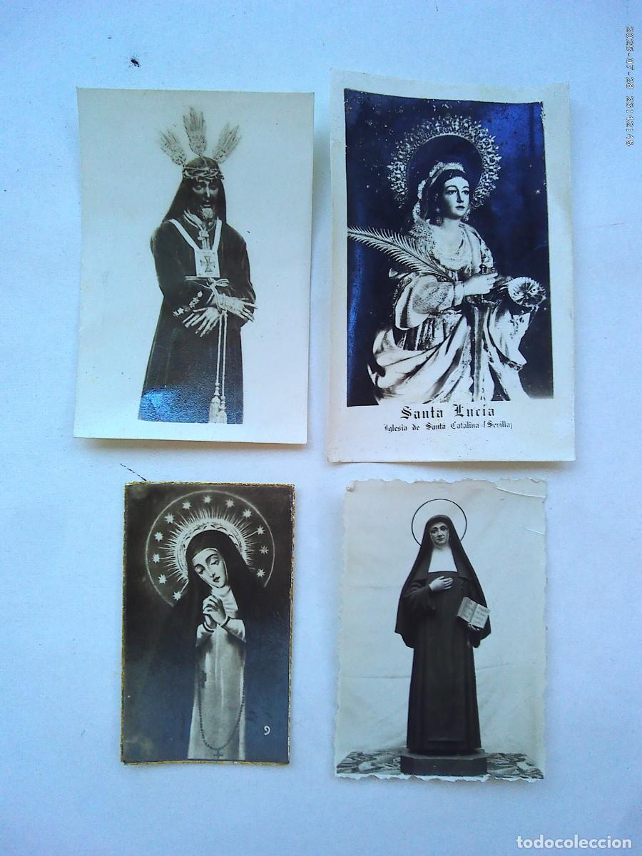 Fotograf&iacute;a antigua: LOTE DE 4 PEQUE&Ntilde;AS FOTOS DE IMAGENES RELIGIOSAS : SANTA MARTA , JESUS CAUTIVO, ETC