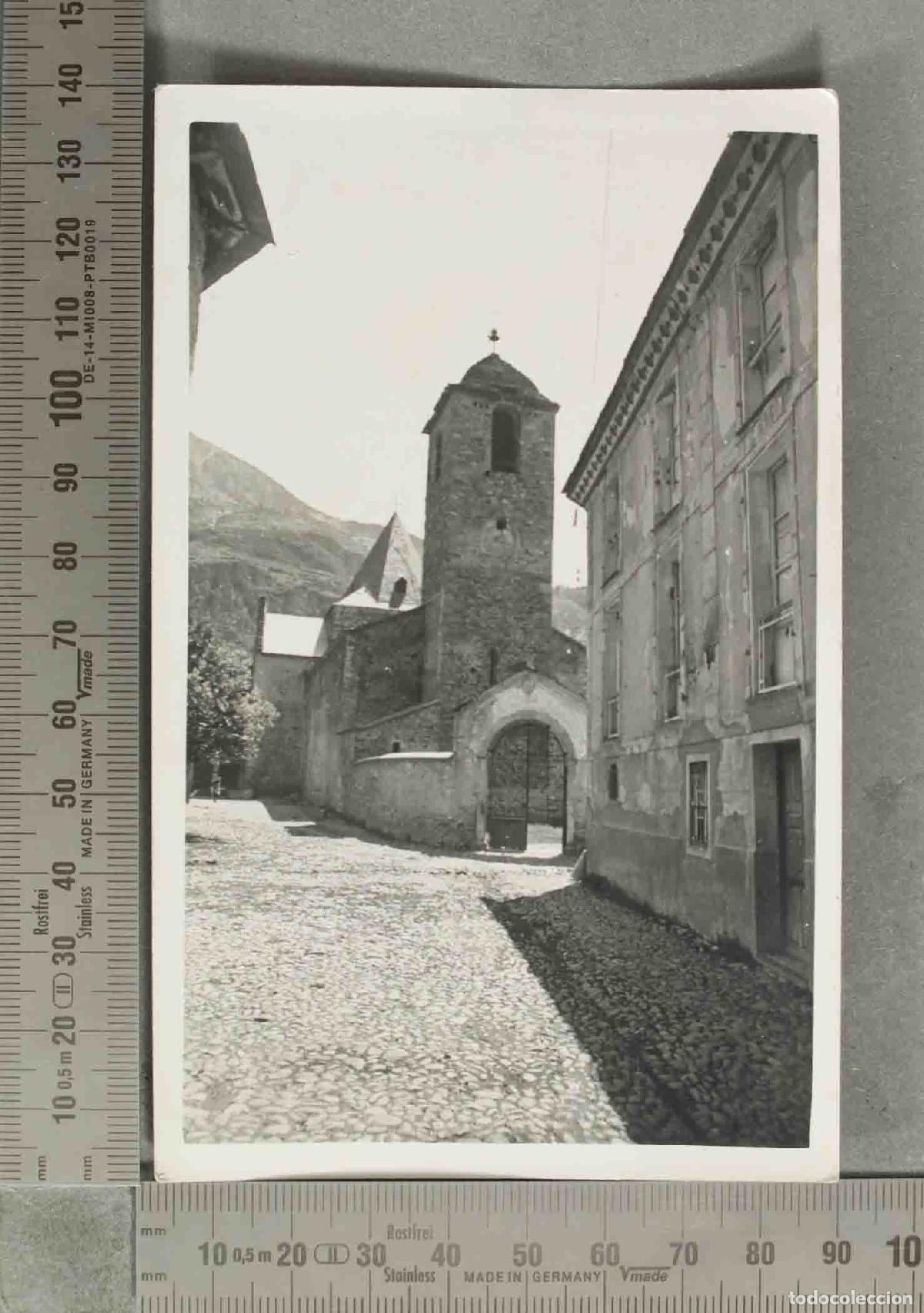 Fotograf&iacute;a antigua: FOTOGRAFIA. VISTA DE IGLESIA BENASQUE. HACIA 1940