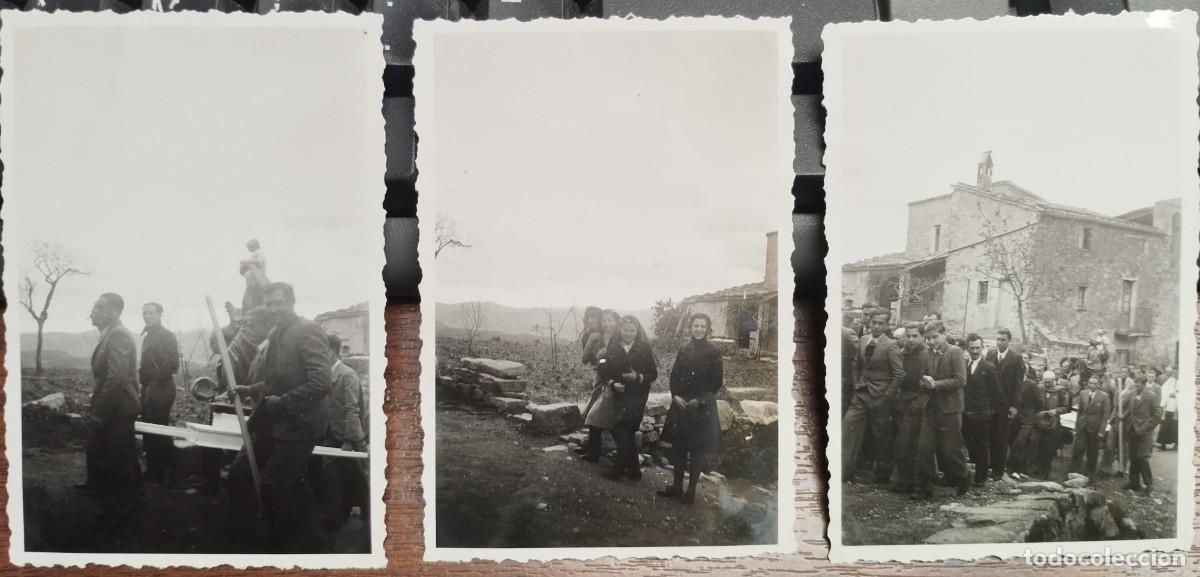 Fotograf&iacute;a antigua: TRES FOTOS SANT CRISTOFOL DE CASTELLBELL (BARCELONA) PROCESION NOVIEMBRE 1940