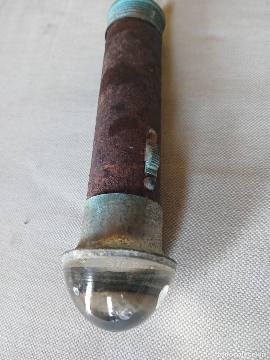 Fotograf&iacute;a antigua: Antigua linterna metal y lente redonda de cristal a&ntilde;os 30 ver foto