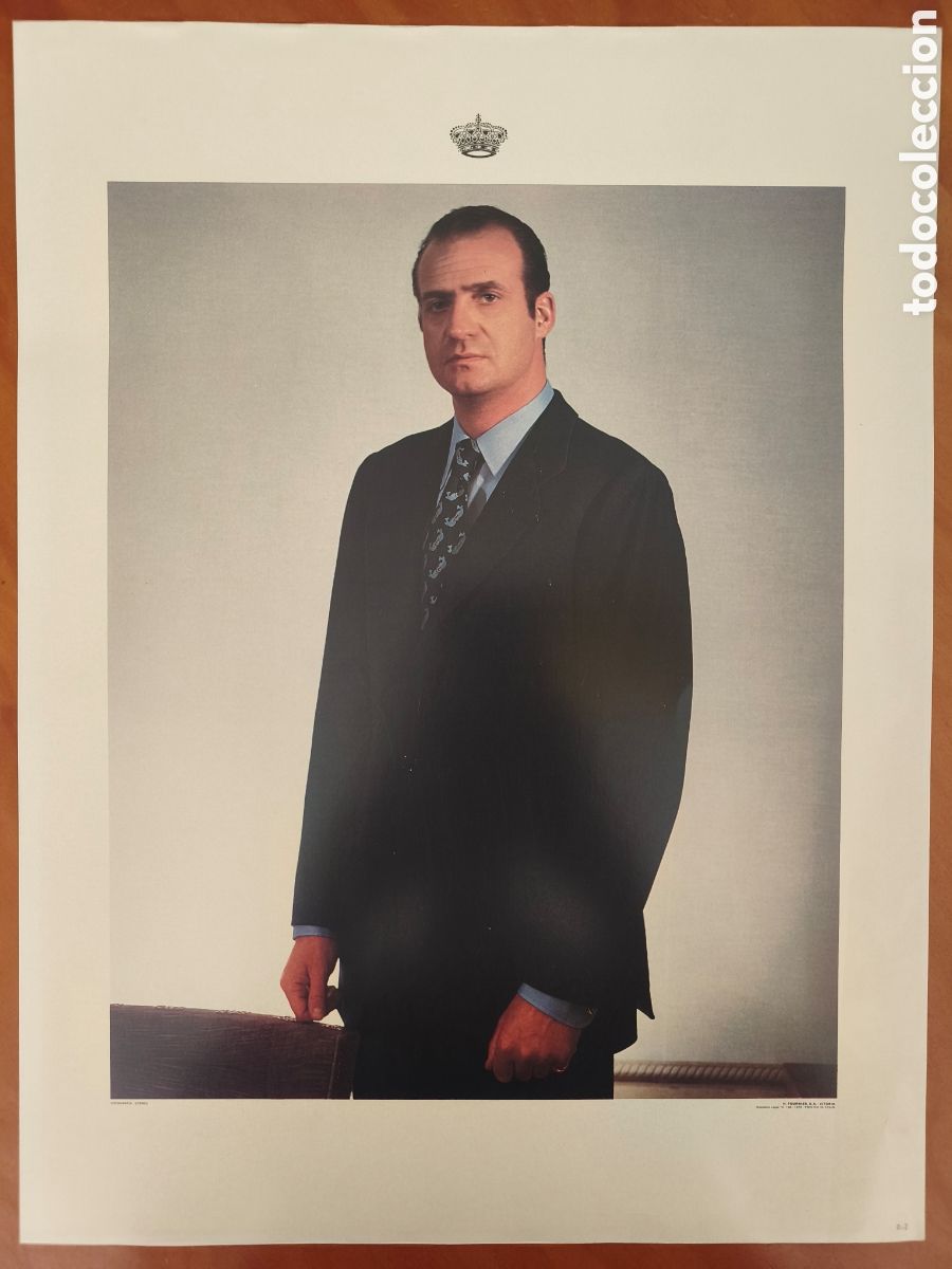 Fotograf&iacute;a antigua: Gran L&aacute;mina Retrato Oficial S.M. El Rey Juan Carlos I - 49x30 cm - &Eacute;poca Transici&oacute;n / A&ntilde;os 70-808