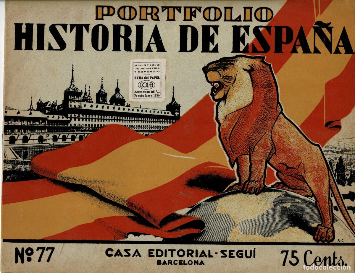 Fotograf&iacute;a antigua: PORTAFOLIO CON DIBUJOS DE LA HISTORIA DE ESPA&Ntilde;A N&ordm; 77. P-PORTF-301