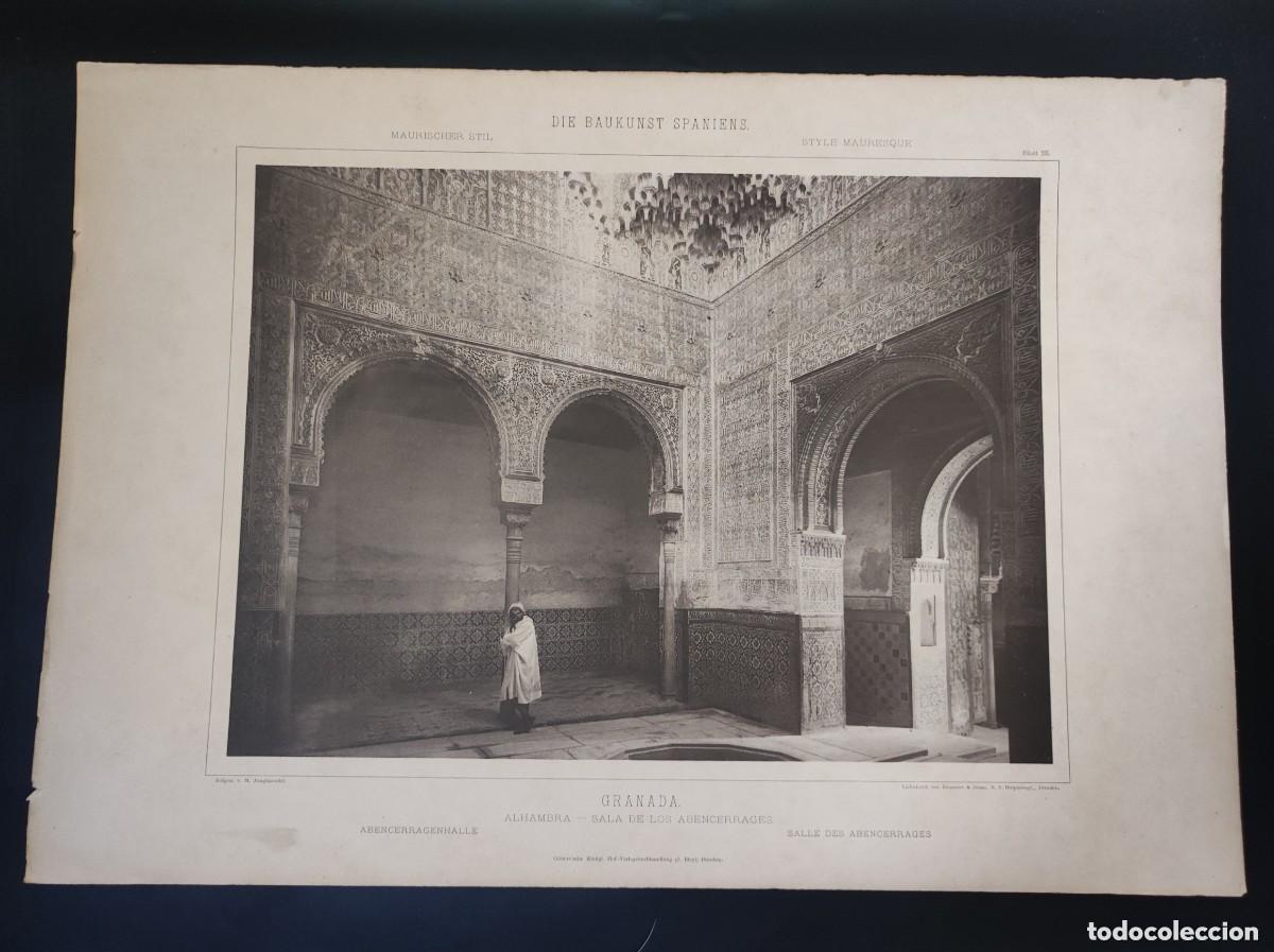 Alte Fotografie: Lote de 10 antiguas fototipias Granada de Max Jungh&auml;ndel 52x36 cm Alhambra, Catedral, etc