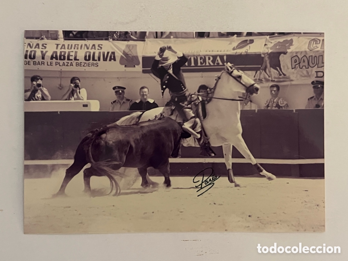 Alte Fotografie: TAUROMAQUIA. Rejoneador Luis Domecq.. ARENES DE BEZIERS. Fotograf&iacute;a Pares, Francia (10 x 15)
