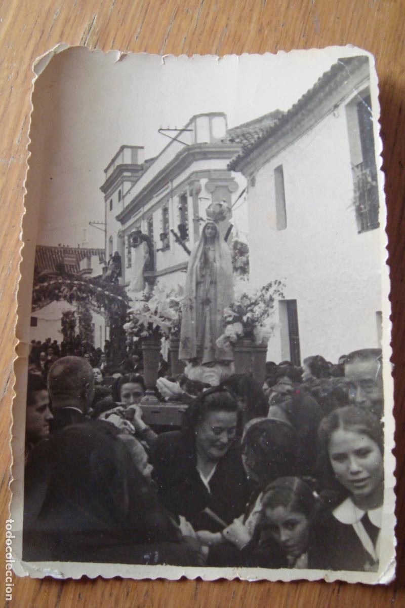 Antique Photography: ANTIGUA FOTOGRAFIA PROCESION VIRGEN FATIMA? FOTO PIMIENTO Y GONZALEZ. FREGENAL DE LA SIERRA BADAJOZ