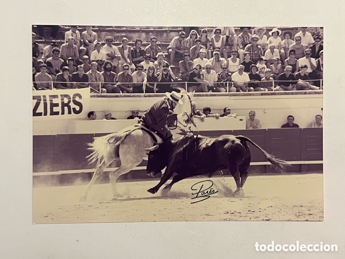 Fotografia antiga: TAUROMAQUIA. Rejoneador Luis Domecq.. ARENES DE BEZIERS. Fotograf&iacute;a Pares, Francia (10 x 15)