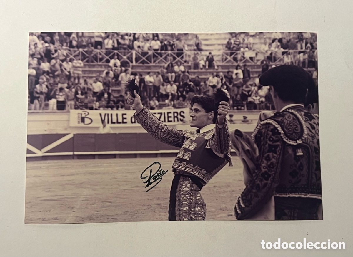 Fotograf&iacute;a antigua: TAUROMAQUIA. Torero, Abel Oliva corto dos orejas. ARENES DE BEZIERS. Fotograf&iacute;a Pares, Francia