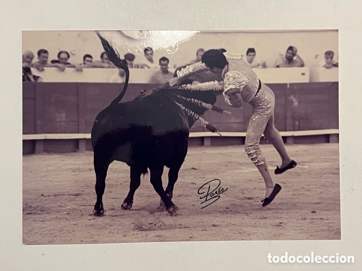 Alte Fotografie: TAUROMAQUIA. Torero.. Enrique Ponce. Estocada.. ARENES DE BEZIERS. Fotograf&iacute;a Pares, Francia