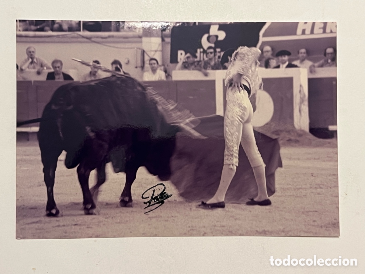 Antique Photography: TAUROMAQUIA. Torero, Jesulin delante del toro. ARENES DE BEZIERS. Fotograf&iacute;a Pares, Francia