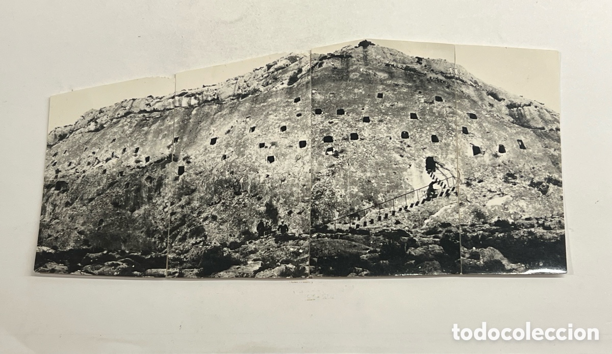 Fotograf&iacute;a antigua: BOCAIRENT.. Bocairente.. Fotograf&iacute;a Les Covetes dels Moros.. CUADRIPTICO FOTOGR&Aacute;FICO ANTIGUO