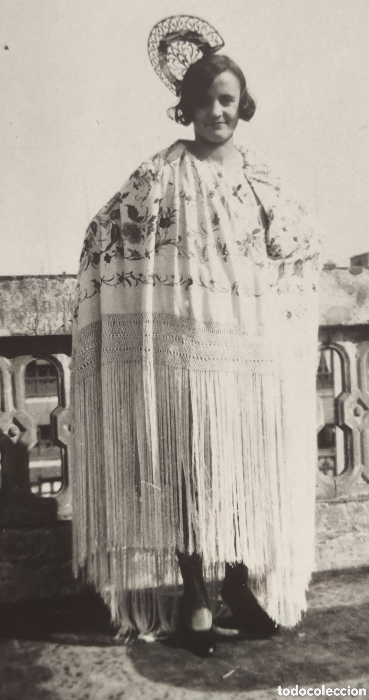 Fotograf&iacute;a antigua: MUJER MANTILLA Y PEINETA FOTOGRAF&Iacute;A CARNAVAL 1932