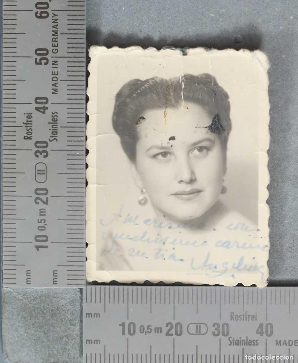 Alte Fotografie: FOTOGRAFIA. Retrato mujer con dedicatoria manuscrita HACIA 1950
