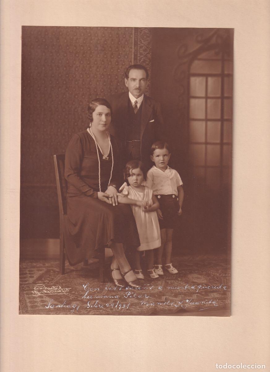 Fotograf&iacute;a antigua: FOTOGRAF&Iacute;A. MATRIMONIO CON SUS HIJOS. FOT&Oacute;GRAFO: LEOPOLDO BARTSCH. SANTIAGO DE CHILE