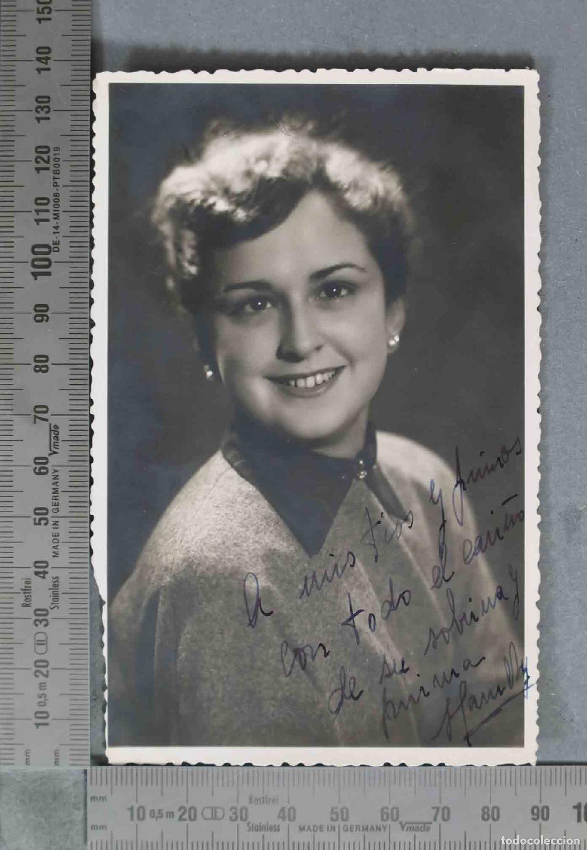 Fotograf&iacute;a antigua: FOTOGRAFIA. Dedicatoria aut&oacute;grafa de una sobrina y prima HACIA 1950