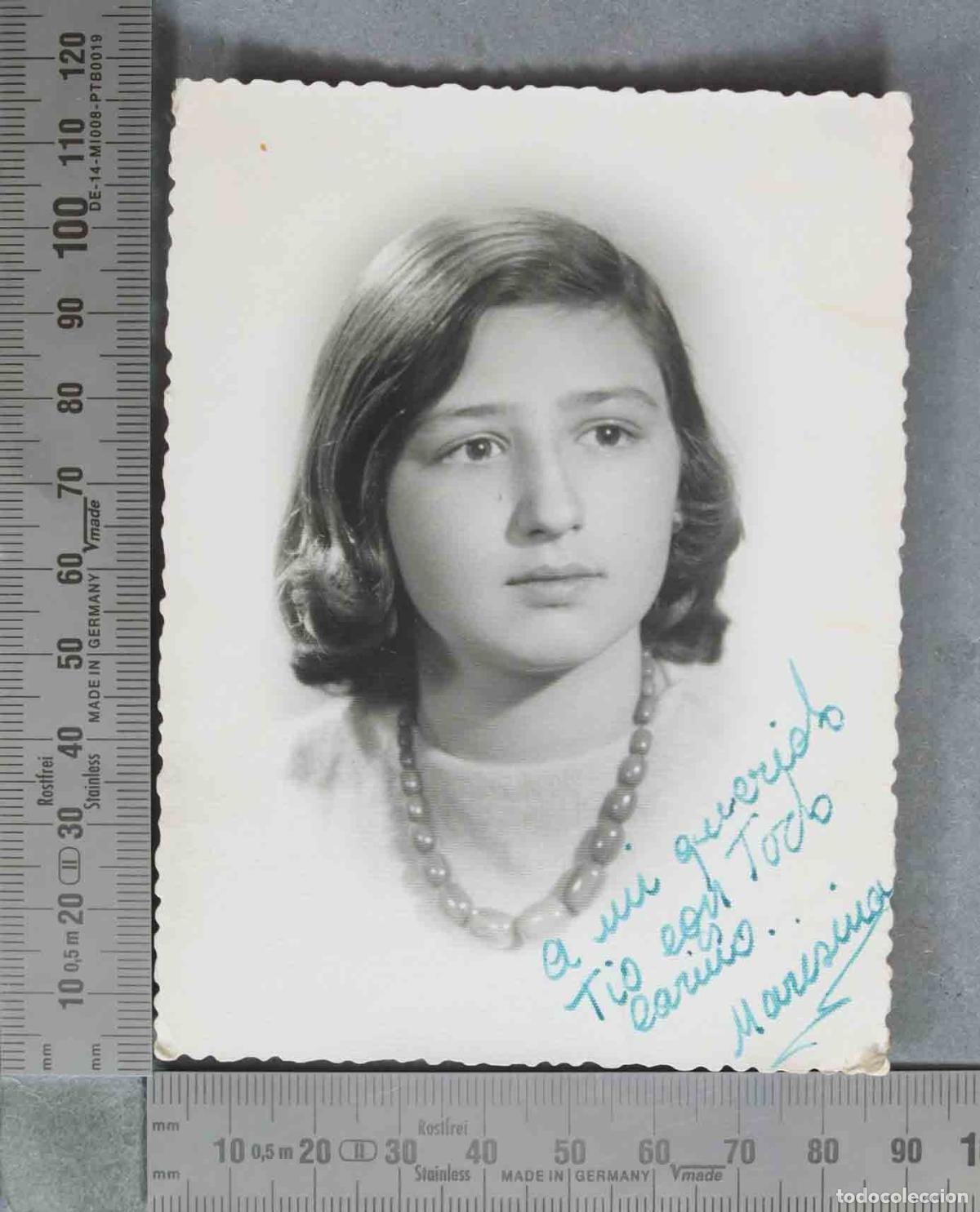 Fotografia antica: FOTOGRAFIA. Maresina dedicatoria manuscrita a su t&iacute;o