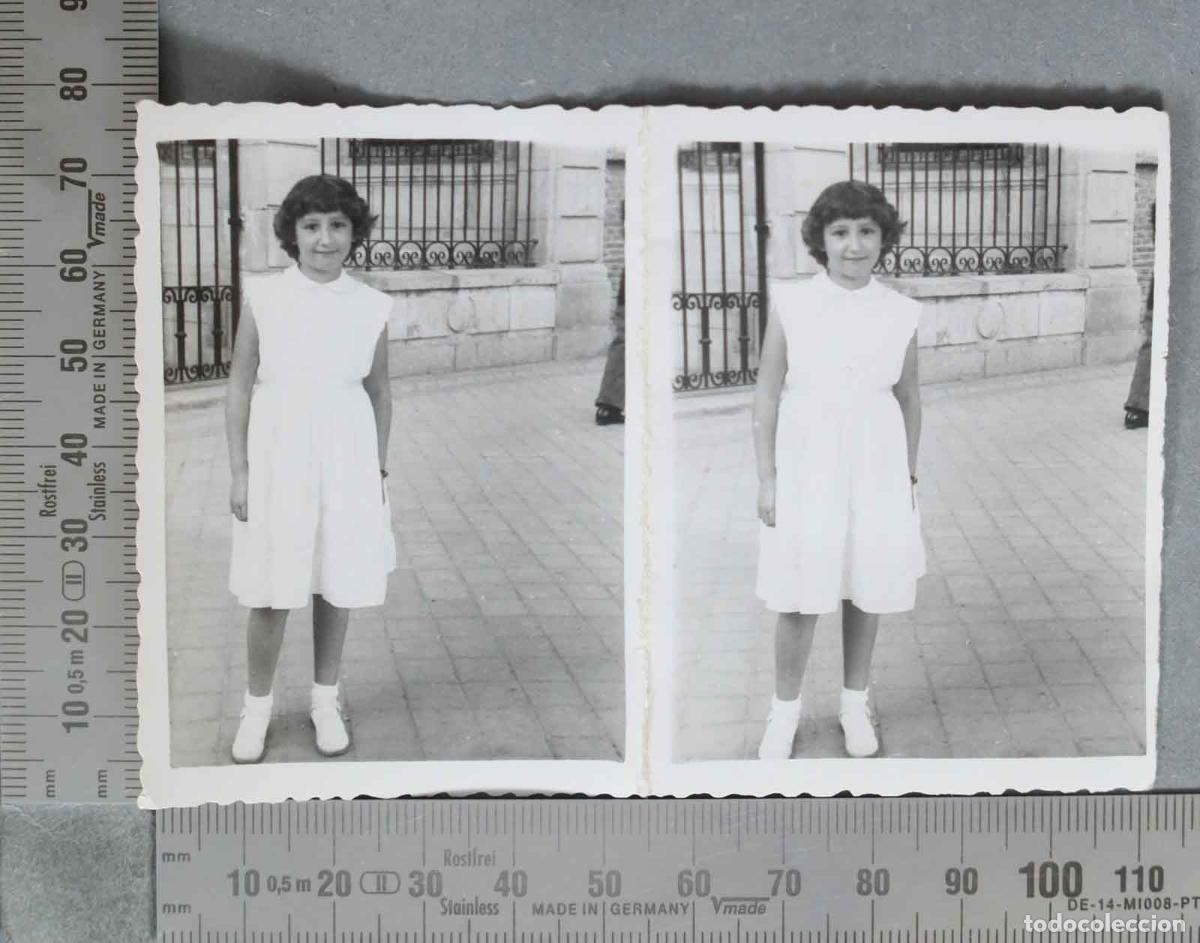 Fotografia antiga: FOTOGRAFIA. Ni&ntilde;a con vestido blanco