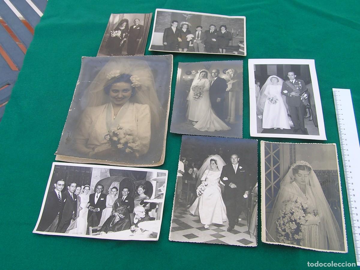 Fotograf&iacute;a antigua: Lote de 8 fotos antiguas de novias y bodas en B/N. Diversos tama&ntilde;os y &eacute;pocas.
