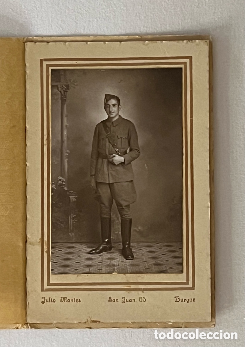 Photographie ancienne: BURGOS. Fotograf&iacute;a Julio Montes.. Retrato Carter&iacute;ta .. Soldado de Infanter&iacute;a (h.1945?)