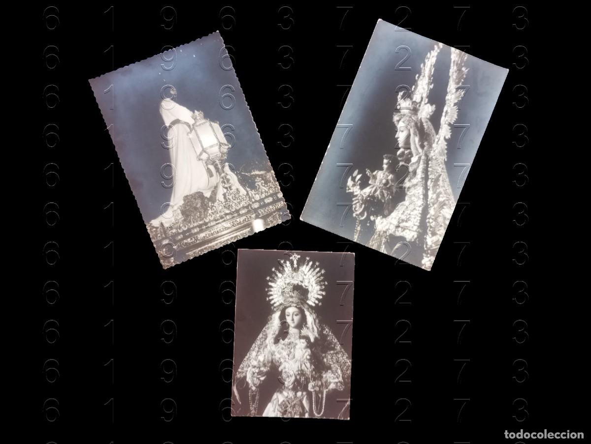Fotografia antica: GELVES SEVILLA SEMANA SANTA HERMANDAD NTRA SRA DE GRACIA 3 FOTOGRAFIAS UNICAS ANTIGUAS M46