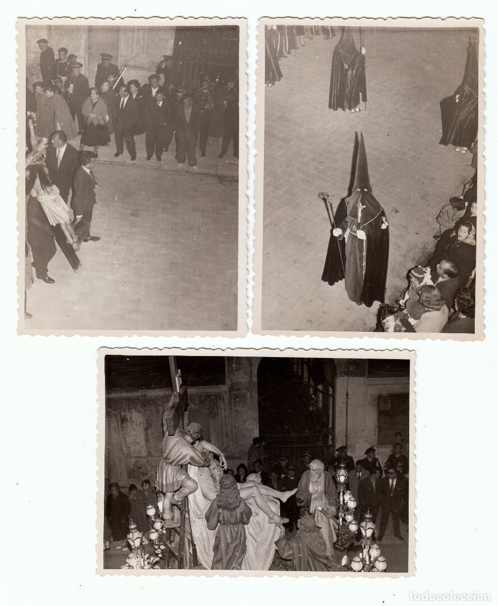 Fotograf&iacute;a antigua: Lote 8 fotos. Cofrad&iacute;a de Semana Santa Marinera. Procesi&oacute;n. Nazarenos. Caba&ntilde;al? Val&egrave;ncia? A&ntilde;os 50 sv