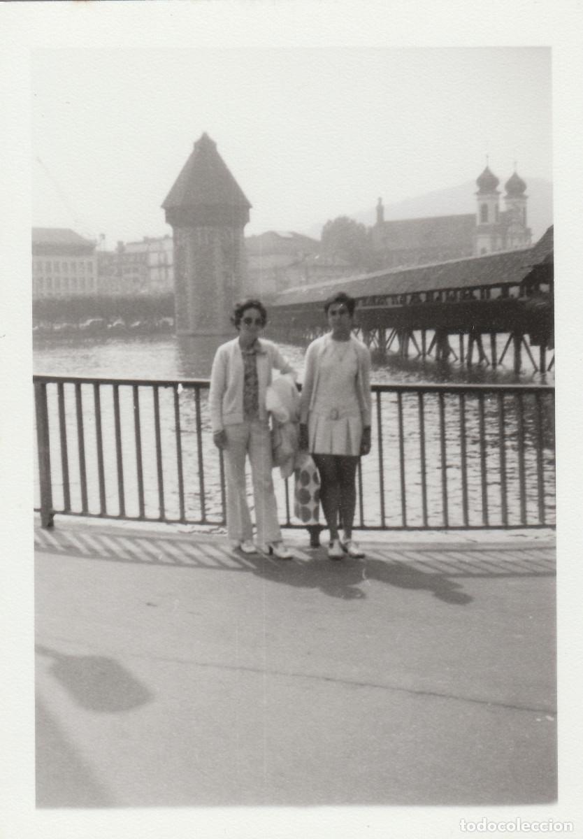 Antique Photography: Puente de la Capilla, Lucerna, Suiza. A&ntilde;os 60 sv