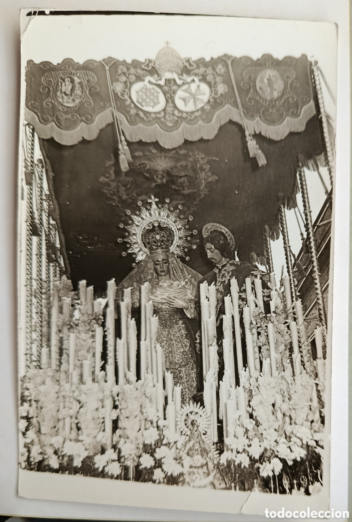 Fotograf&iacute;a antigua: Antigua fotograf&iacute;a religiosa semana santa de Sevilla Mar&iacute;a sant&iacute;sima del dulce nombre