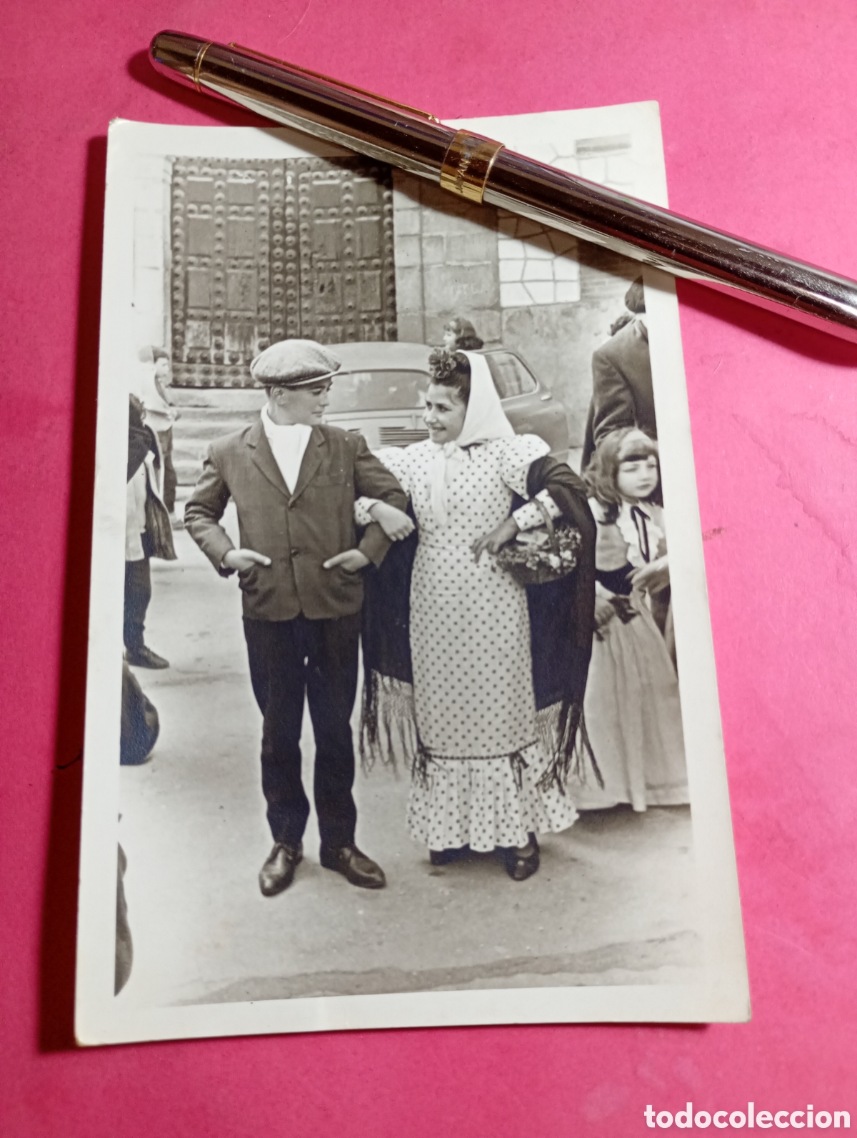 Fotograf&iacute;a antigua: MADRID FOTO VERBENA PAREJA HOMBRE MUJER VESIIDOS DE CHULAPOS VERBENEROS... B/N