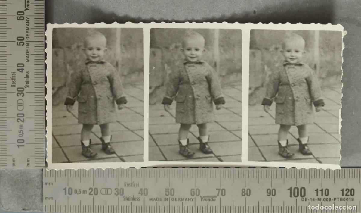 Photographie ancienne: FOTOGRAFIA. TRES FOTOS NI&Ntilde;O EN LA CALLE. HACIA 1960
