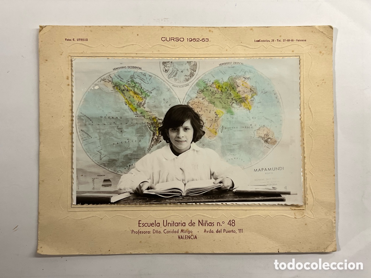 Fotograf&iacute;a antigua: FOTOGRAF&Iacute;A VALENCIA. Escuela Unitaria de Ni&ntilde;as No.48, Curso 1962-63. Profesora D&ntilde;a. Caridad Mingo