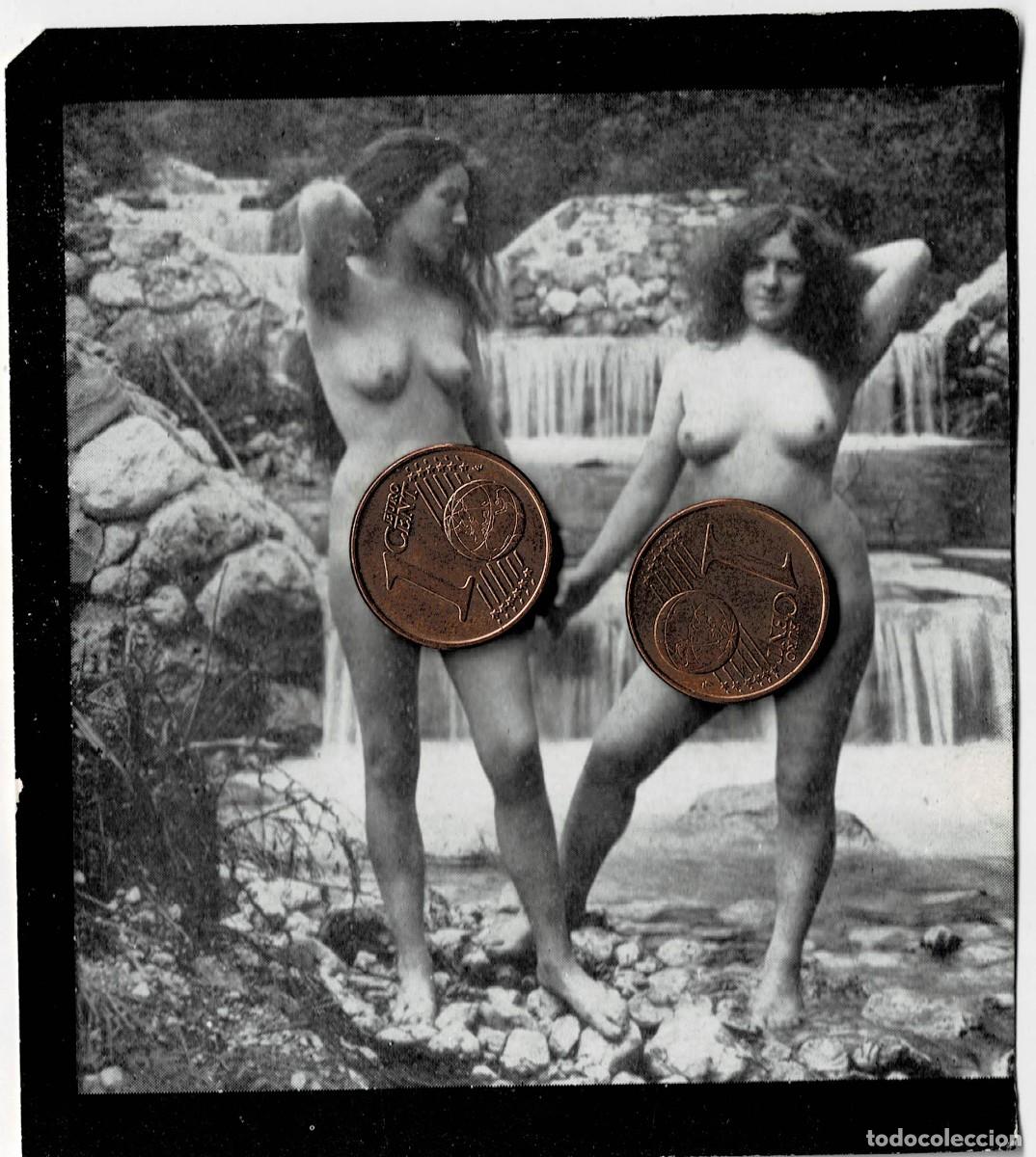 Alte Fotografie: FOTOGRAFIA ESTEROSCOPICA EROTICA DE MUJER POSANDO EN EL RIO. P-ESTEROTICA-043
