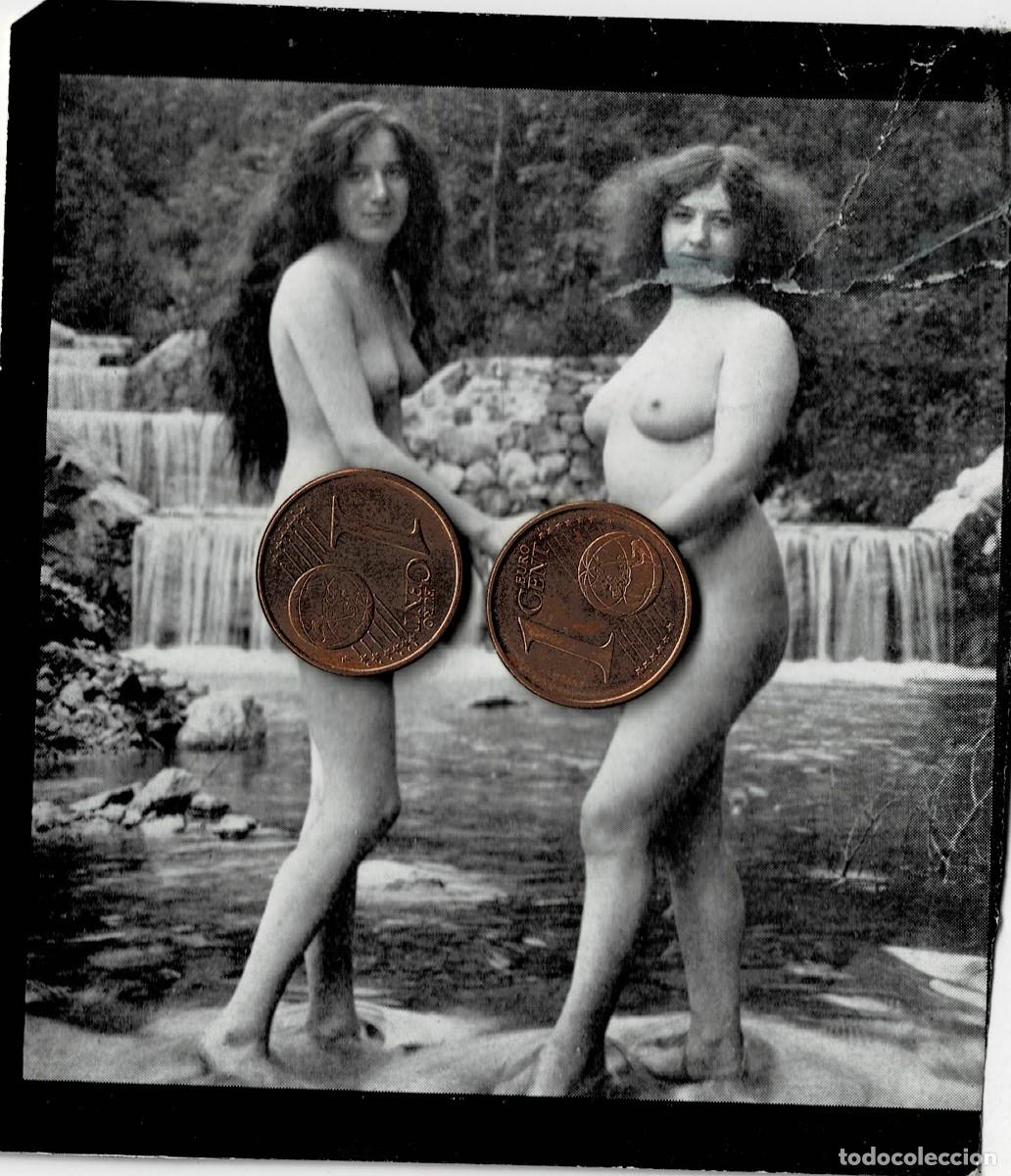 Fotograf&iacute;a antigua: FOTOGRAFIA ESTEROSCOPICA EROTICA DE MUJERES COGIDAS DE LAS MANOS EN EL RIO. P-ESTEROTICA-047
