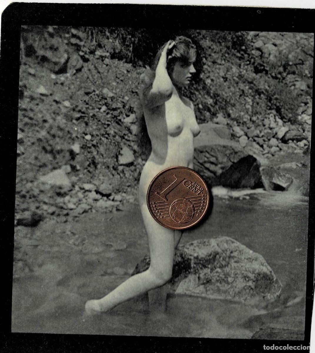 Fotograf&iacute;a antigua: FOTOGRAFIA ESTEROSCOPICA EROTICA DE MUJER EN UN RIO. P-ESTEROTICA-052