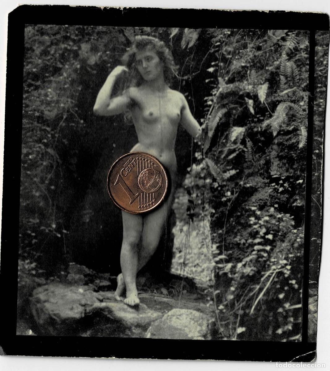 Fotograf&iacute;a antigua: FOTOGRAFIA ESTEROSCOPICA EROTICA DE MUJER SOBRE PIEDRAS. P-ESTEROTICA-056