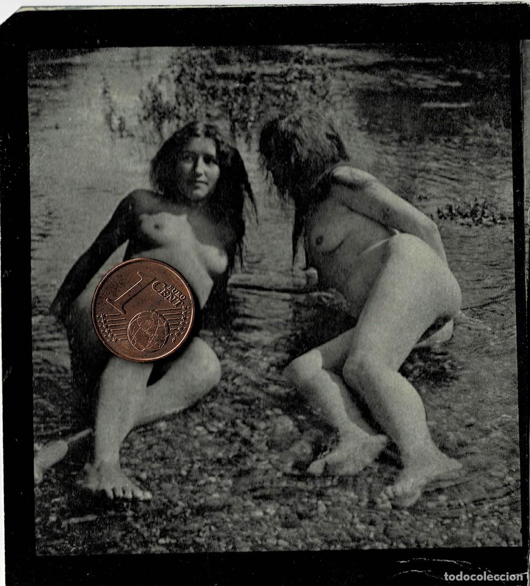 Fotograf&iacute;a antigua: FOTOGRAFIA ESTEROSCOPICA EROTICA DE MUJERES TUMBADAS EN EL RIO. P-ESTEROTICA-059