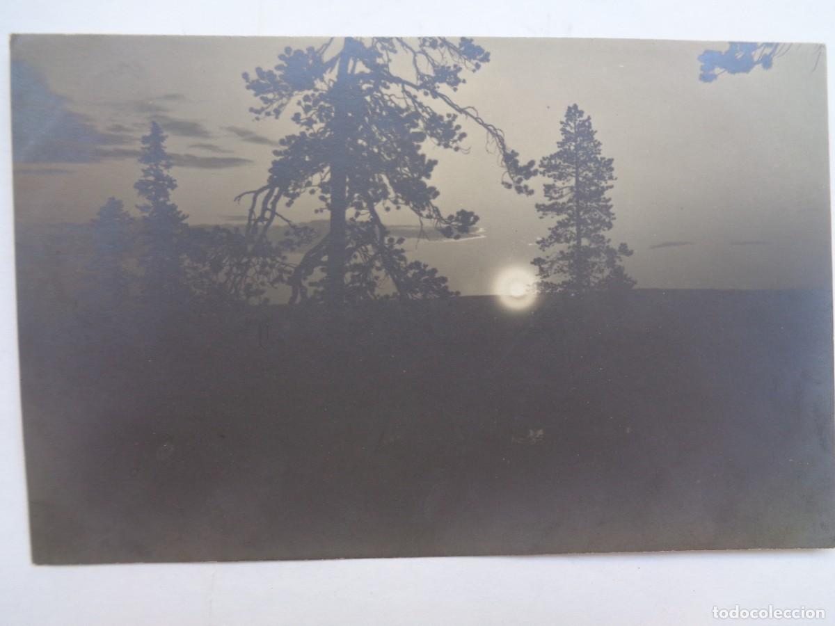 Fotograf&iacute;a antigua: FOTO DE UNA PUESTA DE SOL EN FINLANDIA , 1922 . FOTOGRAFO DE ROVANIEMI ( FINLANDIA )