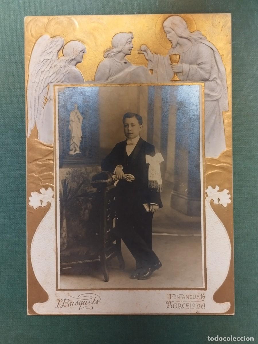Fotograf&iacute;a antigua: FOTO RECUERDO NI&Ntilde;O PRIMERA COMUNION BUSQUETS BARCELONA