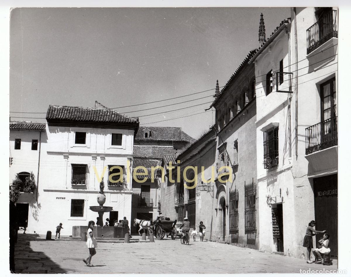 Fotograf&iacute;a antigua: Magn&iacute;fica foto. Plaza del Potro, C&oacute;rdoba. Museo calesa bicicleta. Gran tama&ntilde;o. A&ntilde;os 60 g aa