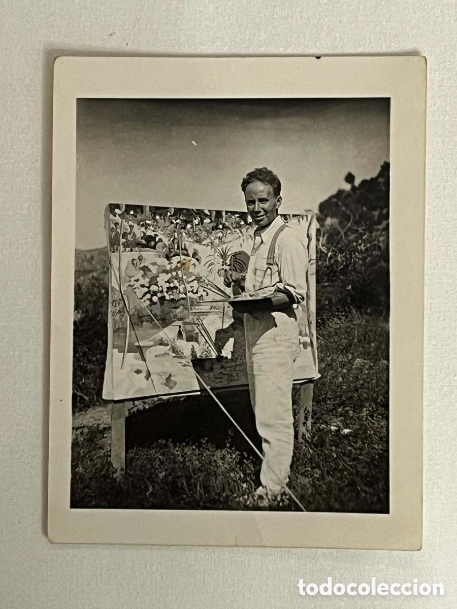 Fotograf&iacute;a antigua: MARC LEGUAY ??? Pintor franc&eacute;s (1910-2001) El artista y su obra.., fotograf&iacute;a tomada en el campo