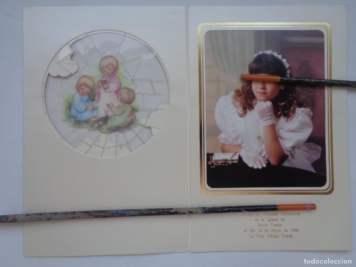 Fotograf&iacute;a antigua: PRECIOSA FOTO A COLOR DE NI&Ntilde;A DE PRIMERA COMUNION EN ESTAMPA . MIJAS ( MALAGA )