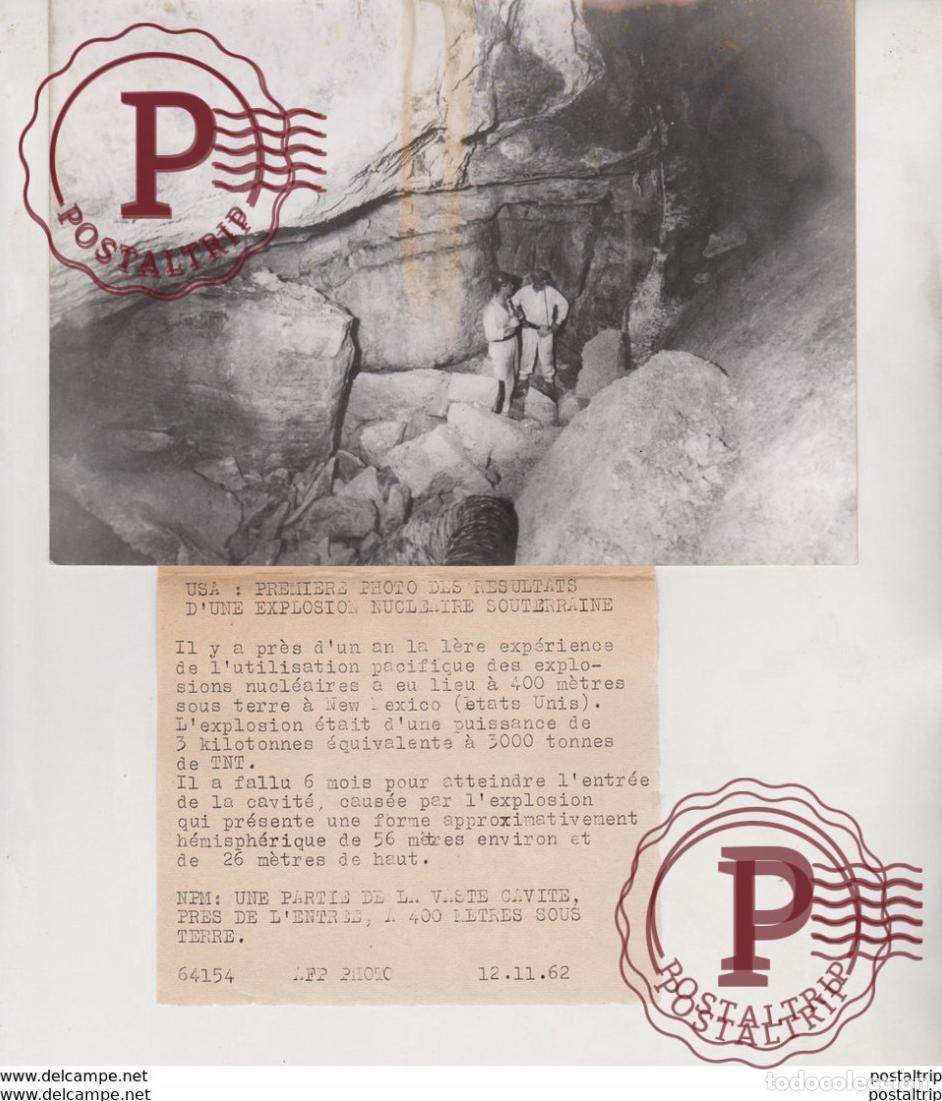 Fotograf&iacute;a antigua: USA PREMIER FOTO DUNE EXPLOSION NUCLEAIRE SOUTERRAINE NEW MEXICO MINEURS ATOOMBOM