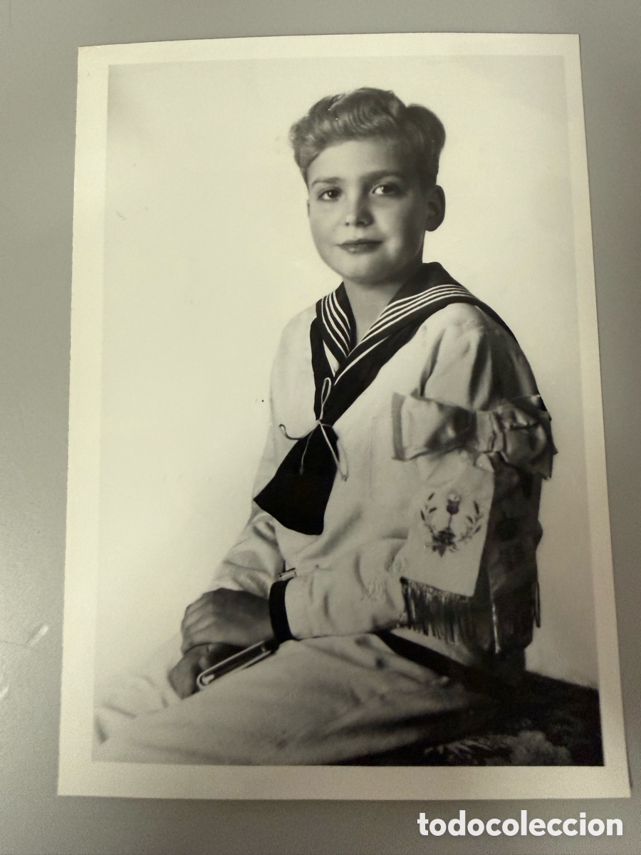 Fotograf&iacute;a antigua: Don Juan Carlos de Borbon de Comuni&oacute;n Fotograf&iacute;a Antigua 18x13 cm
