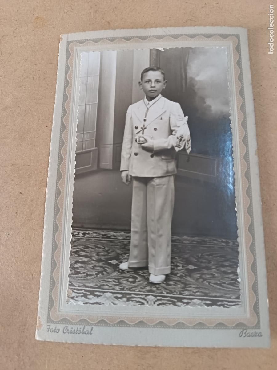 Fotografia antiga: ANTIGUA FOTOGRAFICA DE PRIMERA COMUNI&Oacute;N. FOTO CRISTOBAL. BAEZA.