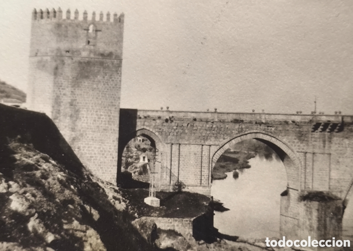Fotograf&iacute;a antigua: TOLEDO PUENTE R&Iacute;O TAJO FOTOGRAF&Iacute;A C. 1900