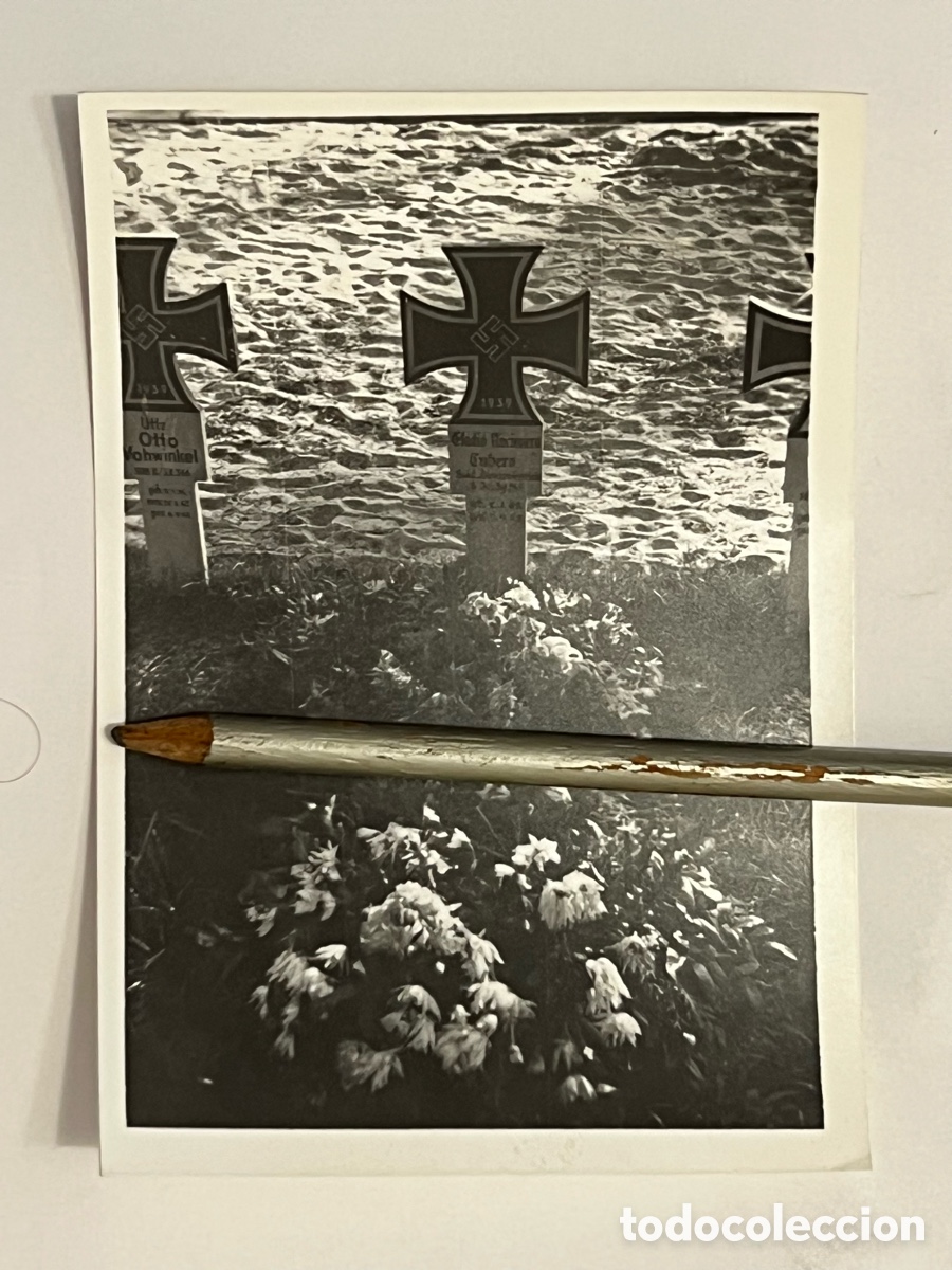 Fotografia antiga: DIVISI&Oacute;N AZUL. Fotograf&iacute;a Cementerio Alem&aacute;n.. Eladio.. Soldado Division Espa&ntilde;ola. Reproducci&oacute;n